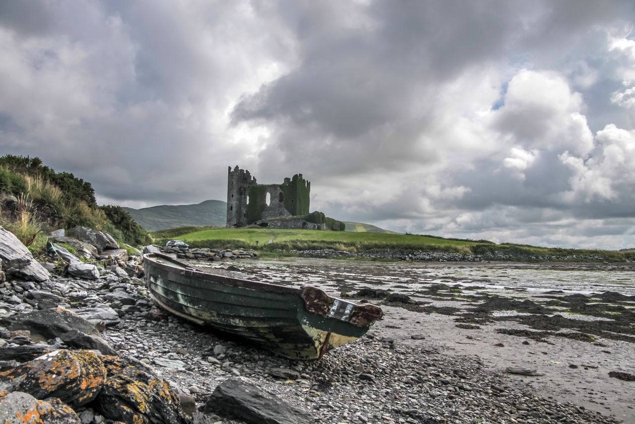 Ireland's Ballycarbery Castle is slowing being absorbed by the natural world.