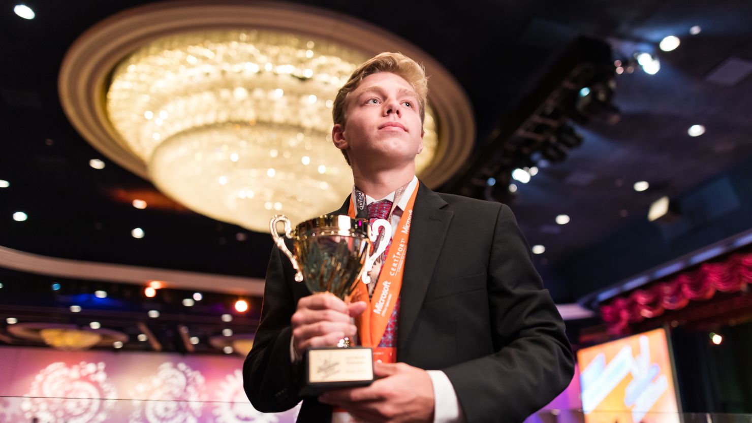 John Dumoulin, a 17-year-old high school student, was crowned Microsoft Excel 2016 world champion.