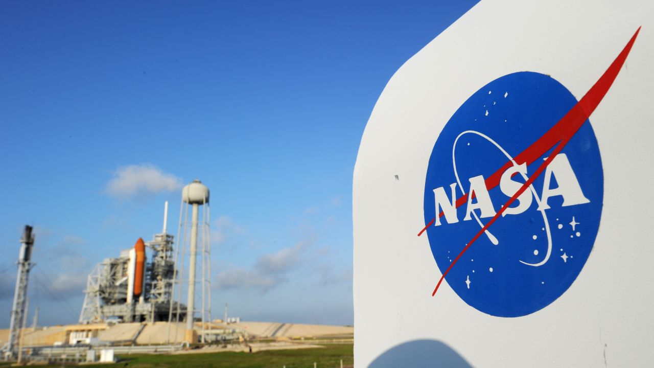 The NASA logo on a protective box for a camera near the space shuttle Endeavour April 28, 2011 at Kennedy Space Center in Florida as preparations are under way for an April 29 launch of Endeavour, which will be its last flight. AFP PHOTO/Stan HONDA (Photo credit should read STAN HONDA/AFP/Getty Images)