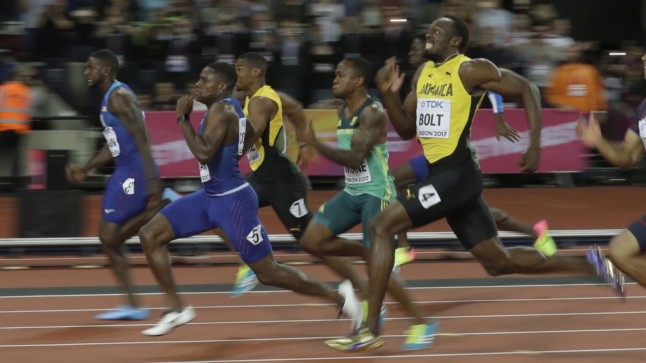 In what was his final 100-meter race before retirement, Bolt finished third in the final of the 2017 World Championships. American Justin Gatlin finished first but bowed down to Bolt after the race.