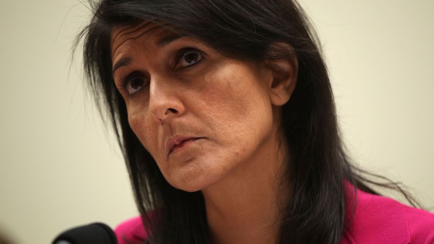 U.S. Ambassador to the United Nations Nikki Haley testifies during a hearing before the House Foreign Affairs Committee June 28, 2017 on Capitol Hill in Washington, DC. The committee held a hearing on "Advancing U.S. Interests at the United Nations." 