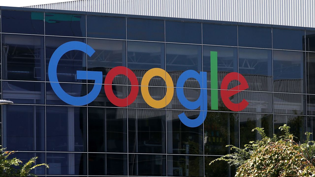 MOUNTAIN VIEW, CA - SEPTEMBER 02:  The new Google logo is displayed at the Google headquarters on September 2, 2015 in Mountain View, California.  Google has made the most dramatic change to their logo since 1999 and have replaced their signature serif font with a new typeface called Product Sans.  (Photo by Justin Sullivan/Getty Images)