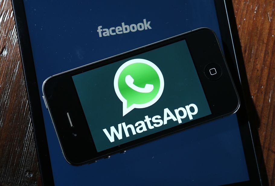 The logo of messaging app WhatsApp. 