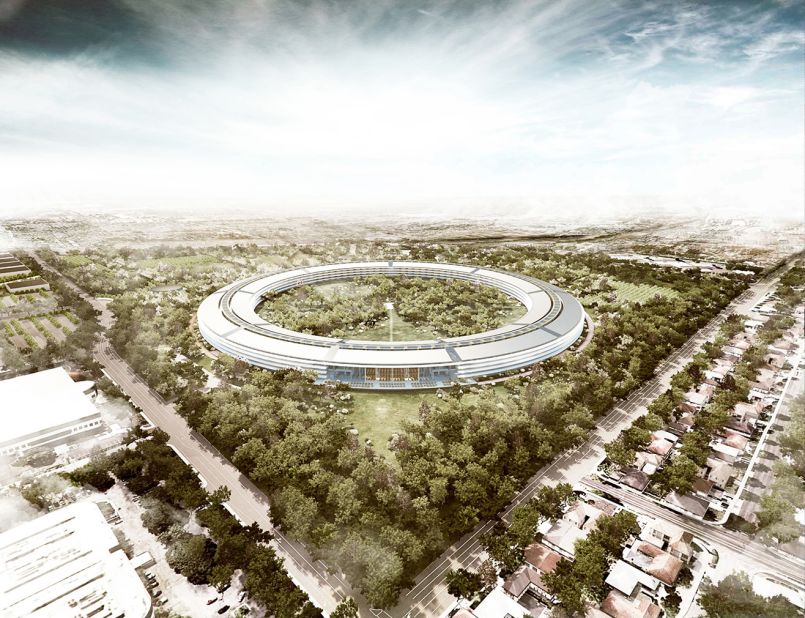 The eye-catching Apple Campus 2, Foster + Partners, opened in April 2017. 