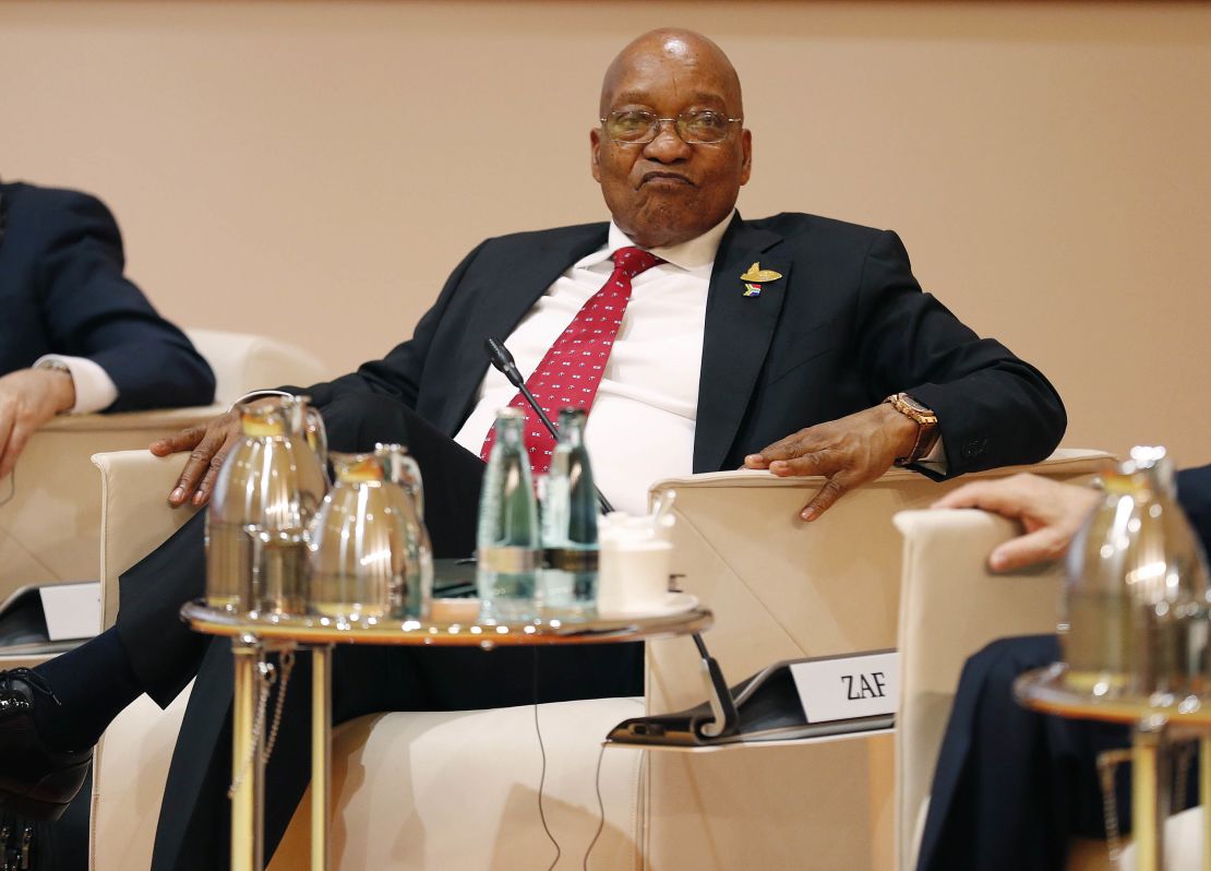 President Jacob Zuma at a G20 leaders retreat on July 7, 2017, in Hamburg, Germany. 
