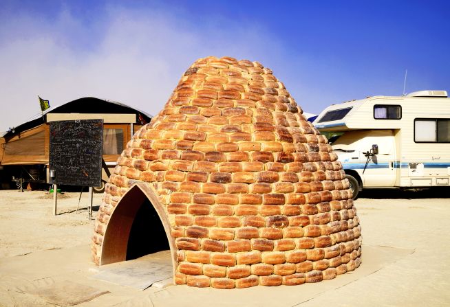 The Dome of Dough was made of 850 loaves of bread in 2013. The builders gifted their neighbor toast at the end of the festival.