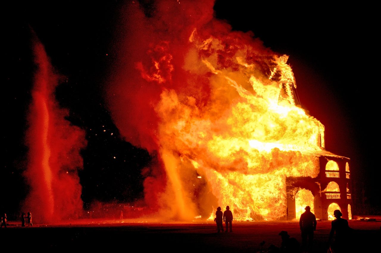 As per tradition, some structures are burned at the end of the festival.
