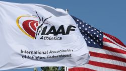 EUGENE, OR - JULY 26:  General view as flags of the IAAF and USA fly during day five of the IAAF World Junior Championships at Hayward Field on July 26, 2014 in Eugene, Oregon.  (Photo by Christian Petersen/Getty Images)