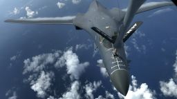 Two U.S. Air Force B-1B Lancers assigned to the 37th Expeditionary BombSquadron, deployed from Ellsworth Air Force Base, South Dakota, flew fromAndersen Air Force Base, Guam, for a 10-hour mission, flying in the vicinityof Kyushu, Japan, the East China Sea, and the Korean peninsula, Aug. 8,2017. During the mission, the B-1s were joined by Japan Air Self-DefenseForce F-15s as well as Republic of Korea Air Force F-15s, performing twosequential bilateral missions. These flights with Japan and the Republic ofKorea (ROK) demonstrate solidarity between Japan, ROK and the U.S. to defendagainst provocative and destabilizing actions in the Pacific theater.