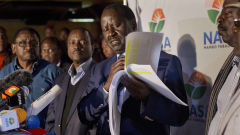 Odinga said Wednesday that hackers had infiltrated the database of the country's election commission and manipulated the results.
