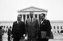 The NAACP is known for its civil rights work in the legal arena. But will the legacy of NAACP giants like Thurgood Marshall, in center, matter much in the era of Black Lives Matter?
