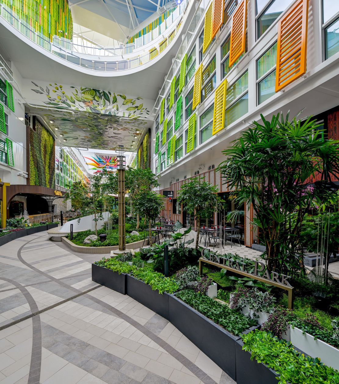 Icon of the Seas has neighborhoods that guests can explore. Central Park is pictured here.