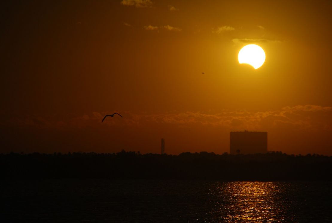  Partial solar eclipse over NASA's Vehicle Assembly Building on November 3rd, 2013