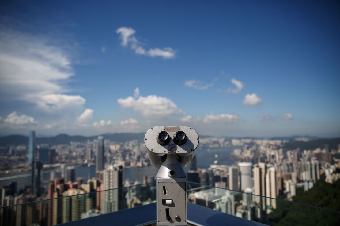 The Hong Kong skyline from the Peak.