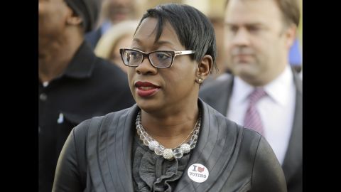 Nina Turner is seen in this October 2014 photo. (AP Photo/Mark Duncan, File)