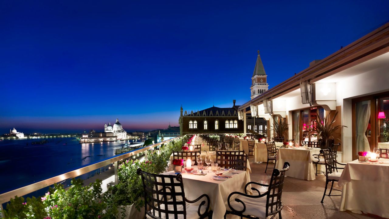 <strong>Hotel Danieli:</strong> Designed by Jacques Garcia, the rooftop Terrazza Danieli restaurant has 270-degree views of Venice, from the prisons of the Doge's Palace to the Grand Canal and the lagoon.