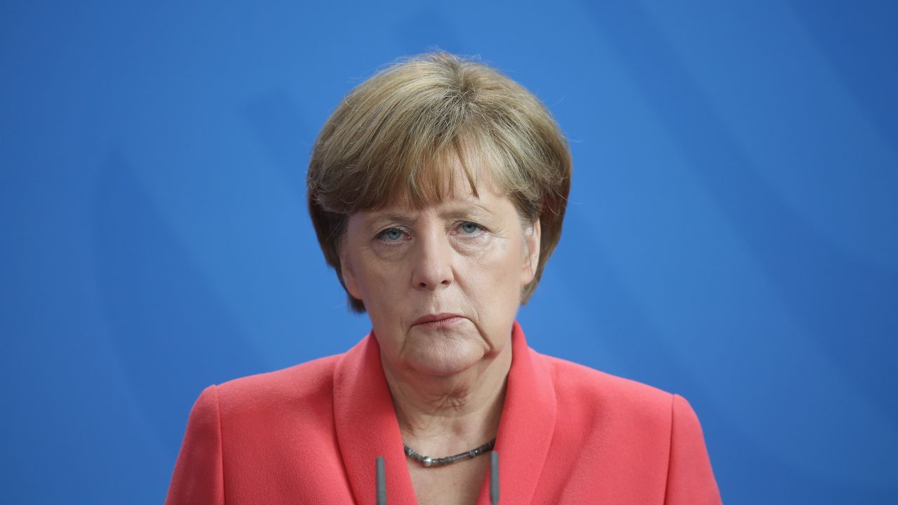 BERLIN, GERMANY - JUNE 29:  German Chancellor Angela Merkel speaks to the media following an extraordinary meeting with leaders of Germany's main political parties at the Chancellery the day after the European Central Bank announced it would not extend emergency funding to Greece on June 29, 2015 in Berlin, Germany. Stock markets in Europe were markedly down today and the Greek government ordered cash machines turned off and a tightening on the flow of capital in an effort to staunch citizens' withdrawals.  (Photo by Sean Gallup/Getty Images)