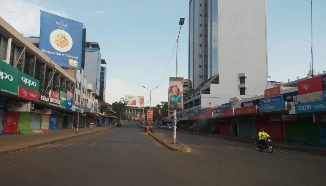 Kisumu's main street "Oginga Odinga street," named for Raila's father who acted as the country's first vice president, was largely deserted on Friday. 