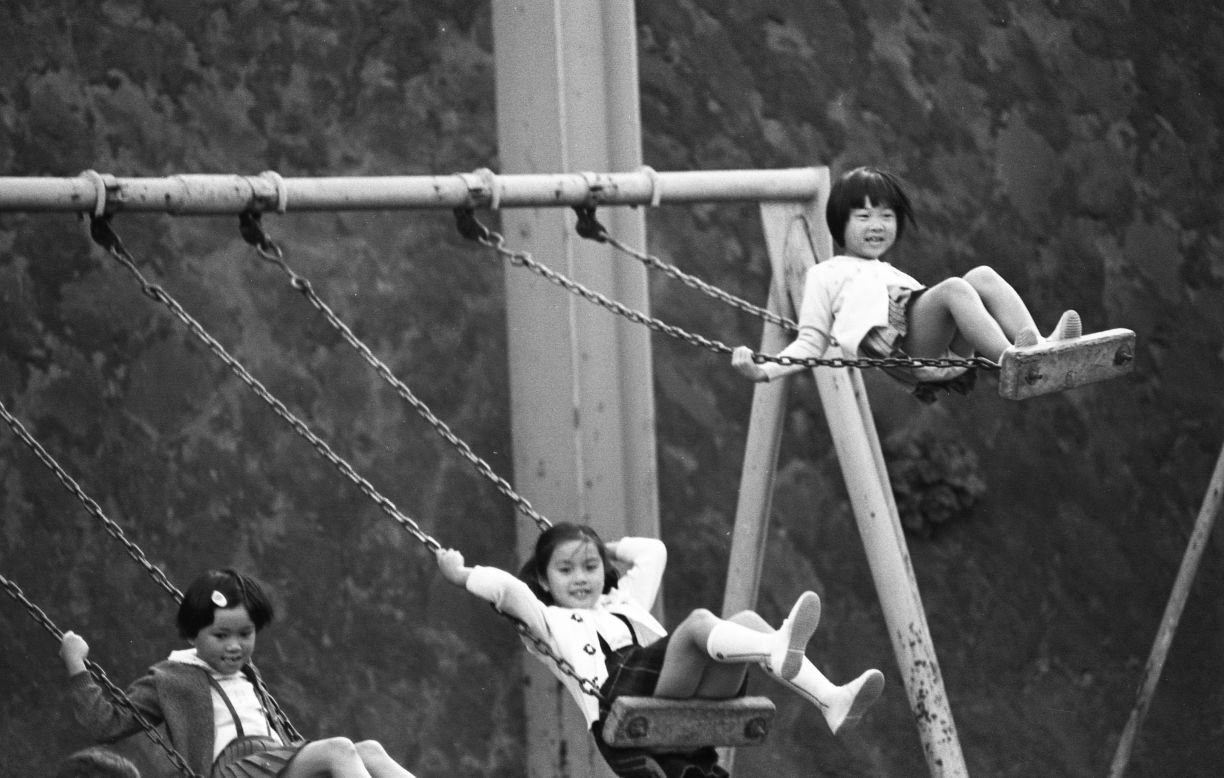 <strong>Yokosuka, Japan (1971):</strong> "This was at a playground near the naval base in Yokosuka," says Sealy. "I think the girl on the right may have been showing off for the camera."