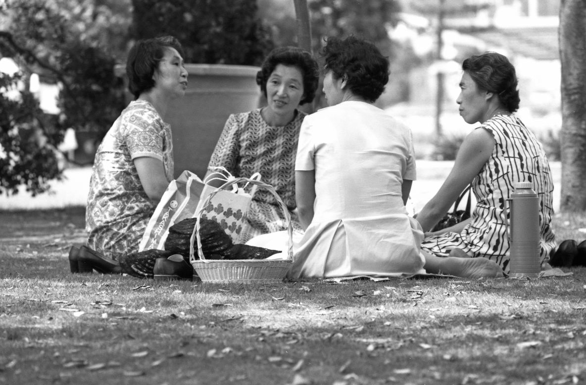 <strong>Ofuna, Japan (1971):</strong> "This was at the Flower Center. I think I watched these ladies come in together, then took the picture after they sat down."