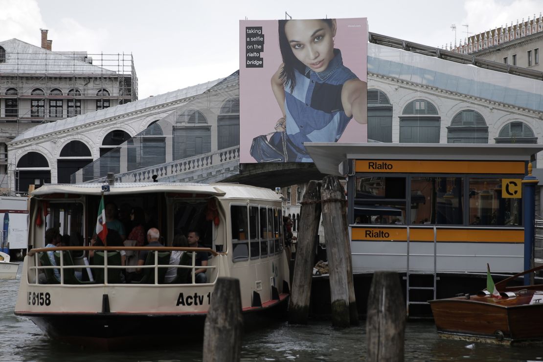 In Venice, Arial is replacing Helvetica in some Vaporetto signage, such as the word 'Rialto' here.