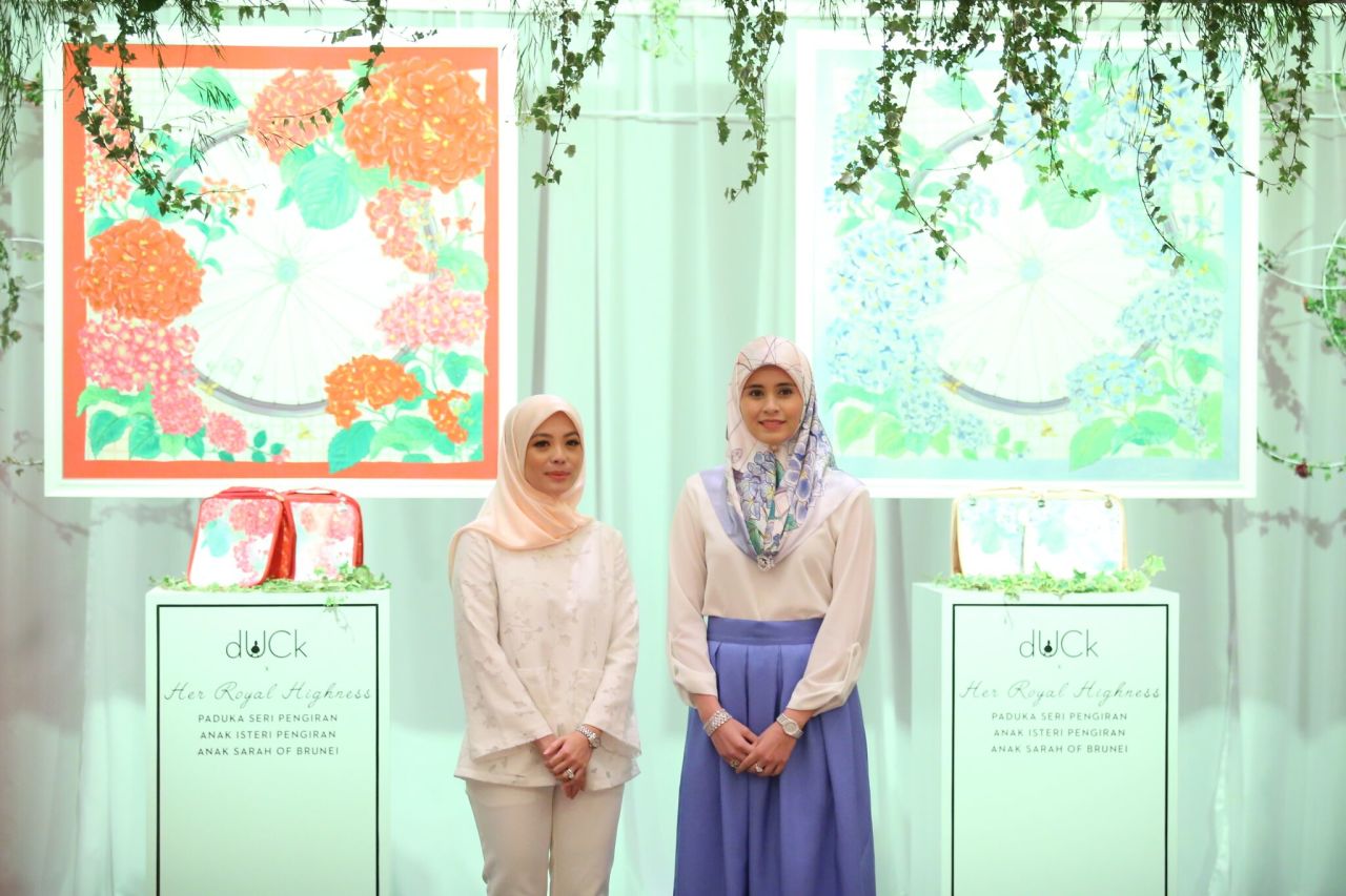 Princess Sarah, pictured right, was the inspiration behind the design, which features five symbols of womanhood:  a wheel (independence), bees (collaboration), a grid (fitness), diamonds (grace), and flowers (femininity). 