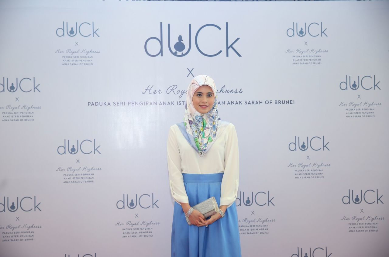 At the launch in April, Princess Sarah wore a light blue version of the scarf and delivered a moving speech. 