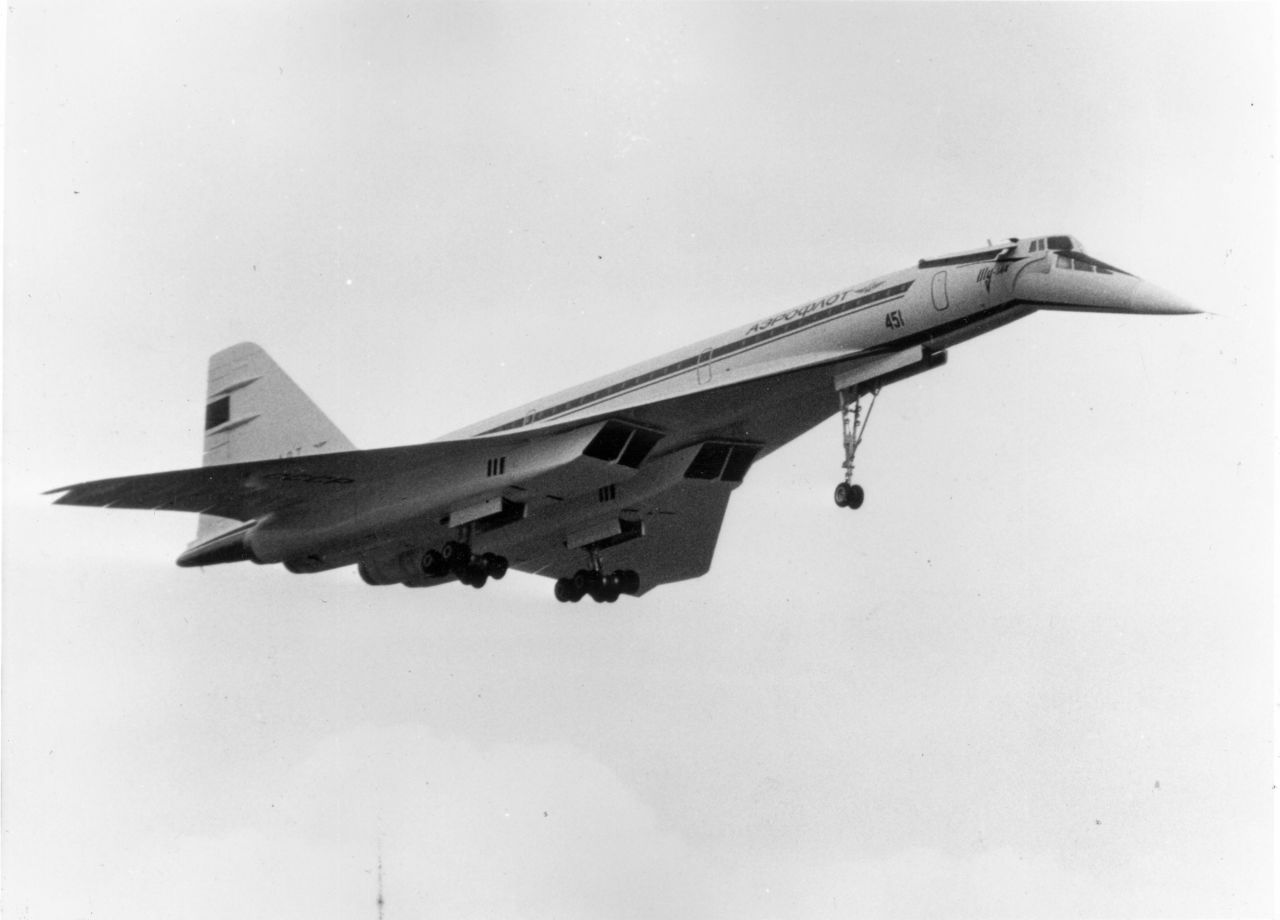 The ill-fated TU-144 shortly before it exploded and crashed.