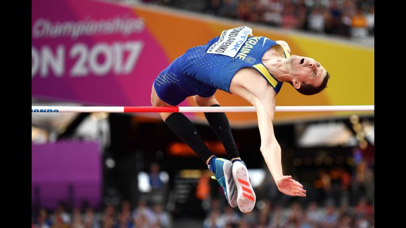 Ukrainian high jumper Bohdan Bondarenko competes at the World Championships on Sunday, August 13.