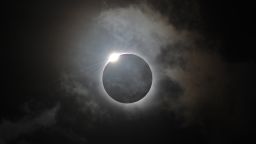 The Diamond Ring effect is shown following totality of the solar eclipse at Palm Cove in Australia's Tropical North Queensland on November 14, 2012.