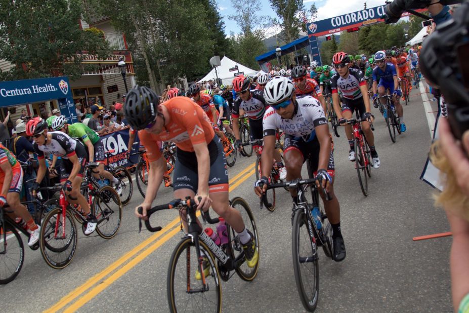 The second day of racing began and ended on main street Breckenridge, a pretty mining-cum-ski town 80 miles from Denver.