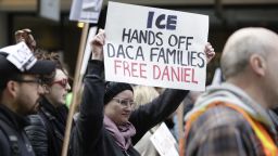 People march to protest the detention of Daniel Ramirez Medina, a DACA recipient, by Immigration and Customs Enforcement in Seattle, Washington on February 17, 2017. 