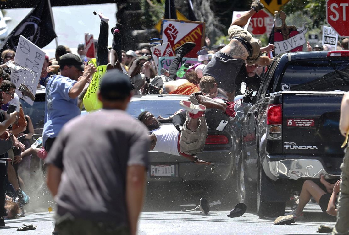 A vehicle drove into counterprotestors in Charlottesville, Virginia on Saturday killing one person and injuring 19 others.