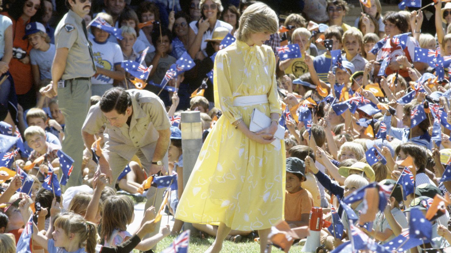 The Prince And Princess Of Wales Meeting School Children During A Trip To Alice Springs March 21, 1983.