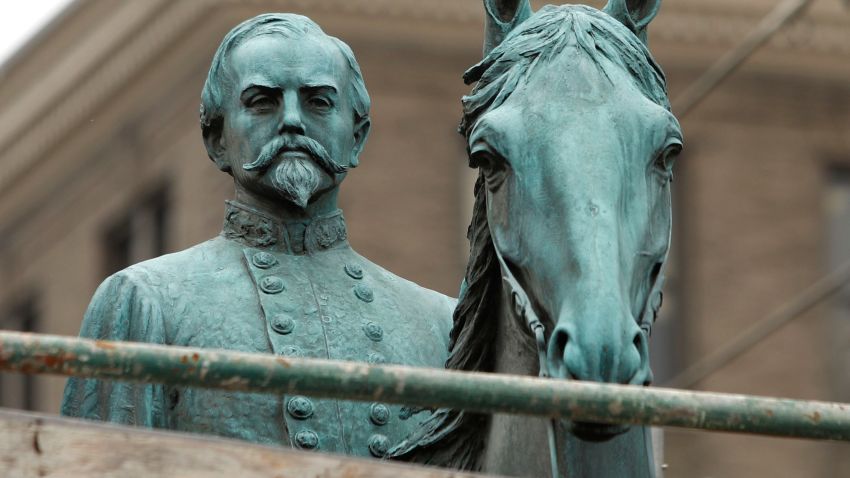 LEXINGTON, KY-AUGUST 14: A monument to John Hunt Morgan, a Confederate General during the Civil War, stands near the old Historic Lexington Courthouse August 14, 2017 in Lexington, Kentucky. The Mayor of Lexington, Jim Gray, announced he has vowed to remove the statue, along with a statue of John C. Breckinridge which also stands at the courthouse, following the recent events in Charlottesville, Virginia. Gray tweeted, "We cannot let them define our future." (Photo by Bill Pugliano/Getty Images)