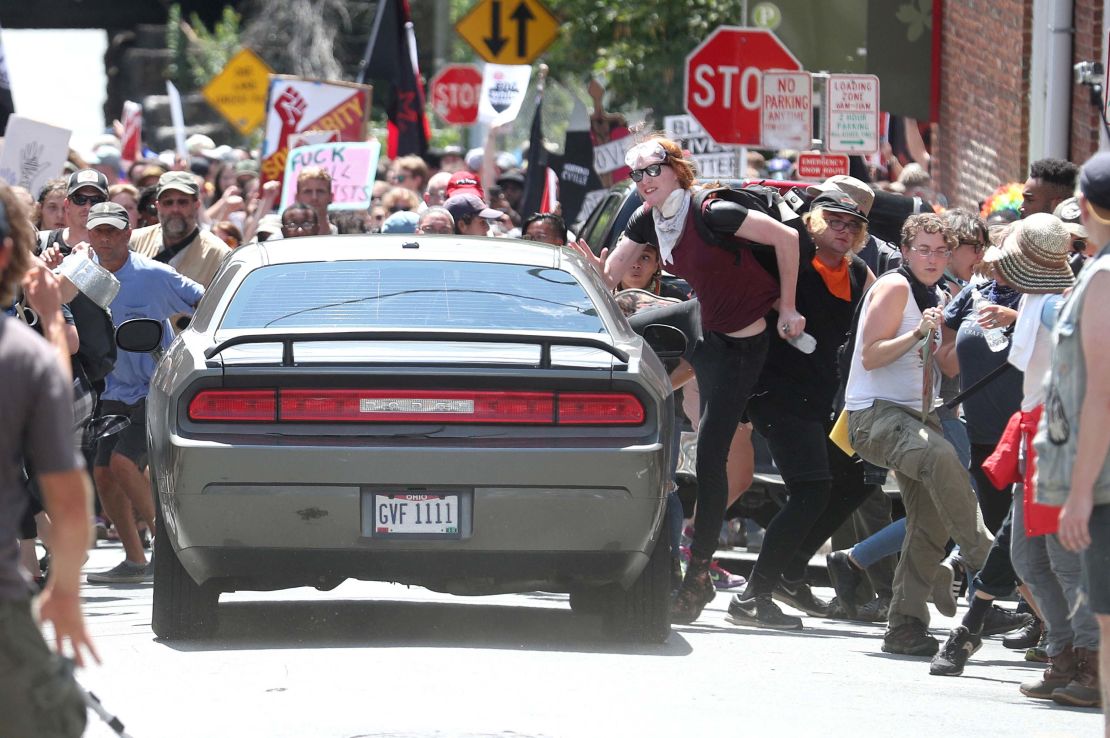 A driver plows into a crowd in Charlottesville, where counterprotesters were marching.