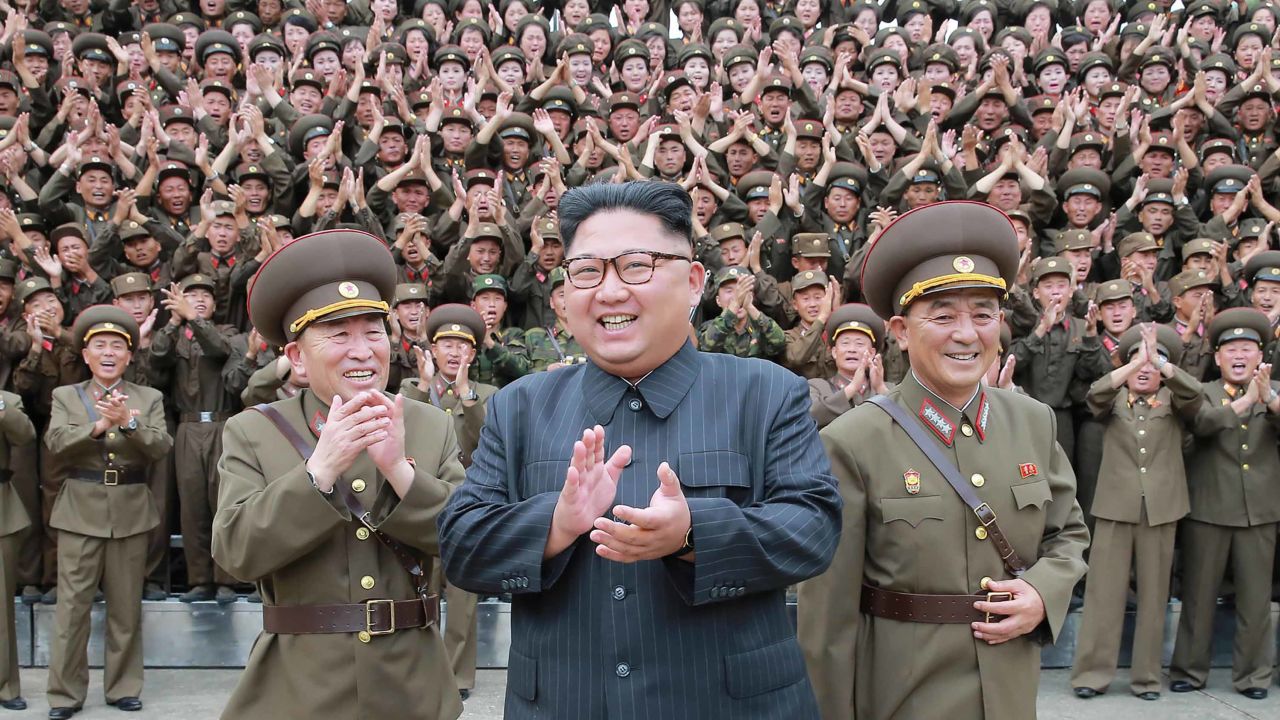 This picture taken on August 14, 2017 and released from North Korea's official Korean Central News Agency (KCNA) on August 15, 2017 shows North Korean leader Kim Jong-Un (C) inspecting the Command of the Strategic Force of the Korean People's Army (KPA) at an undisclosed location.
North Korean leader Kim Jong-Un said on August 15 he would hold off on a planned missile strike near Guam, but warned the highly provocative move would go ahead in the event of further "reckless actions" by Washington. / AFP PHOTO / KCNA VIA KNS / STR / South Korea OUT / REPUBLIC OF KOREA OUT   ---EDITORS NOTE--- RESTRICTED TO EDITORIAL USE - MANDATORY CREDIT "AFP PHOTO/KCNA VIA KNS" - NO MARKETING NO ADVERTISING CAMPAIGNS - DISTRIBUTED AS A SERVICE TO CLIENTS
THIS PICTURE WAS MADE AVAILABLE BY A THIRD PARTY. AFP CAN NOT INDEPENDENTLY VERIFY THE AUTHENTICITY, LOCATION, DATE AND CONTENT OF THIS IMAGE. THIS PHOTO IS DISTRIBUTED EXACTLY AS RECEIVED BY AFP.  /         (Photo credit should read STR/AFP/Getty Images)