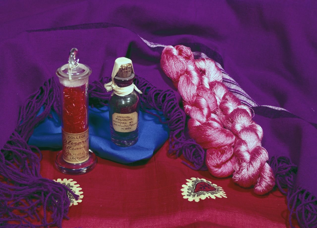 William Perkin's original stoppered bottle of mauveine dye.