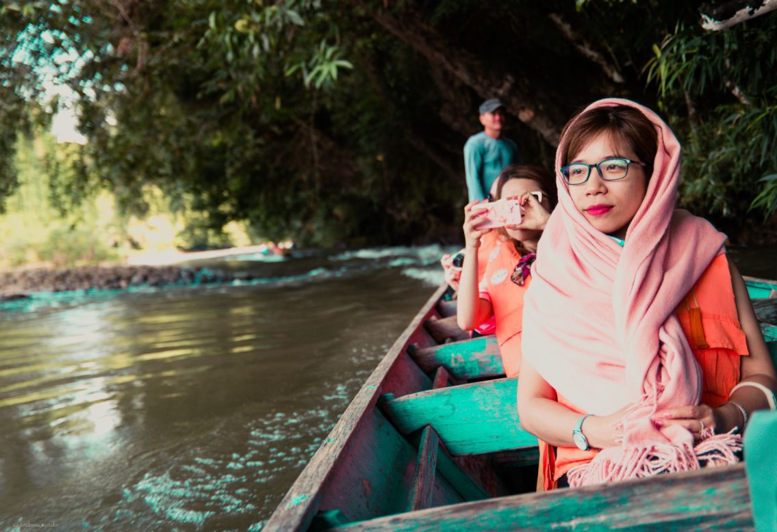 From the capital of Bandar Seri Begawan, the two-hour-long shlepp begins with a ferry journey, followed by ground transfer, and finally a 45-minute traditional longboat ride.