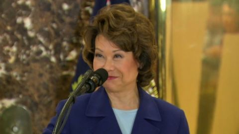 Transportation Secretary Elaine Chao is seen at Trump Tower in August 2017. 