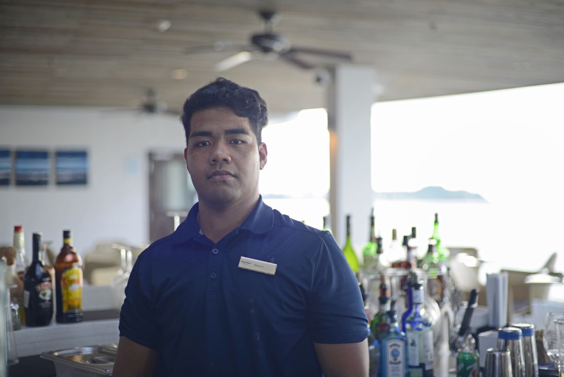 Marino John, 24, a bartender in Guam.