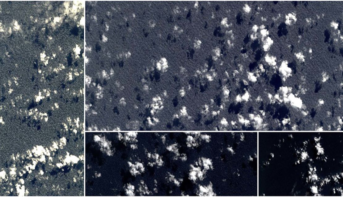 Four satellite photos taken shortly after MH370 vanished in March 2014.