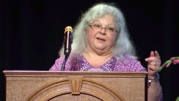 Susan Bro, the mother of Heather Heyer, speaks during the memorial service for her daughter in Charlottesville, Virginia on August 1, 2017.