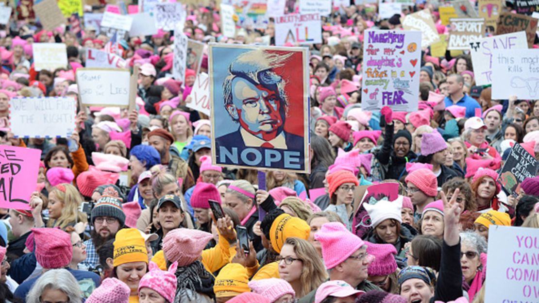 Designed in reaction to Trump presidency, the pussyhat became a regular fixture at women's rights marches last year.