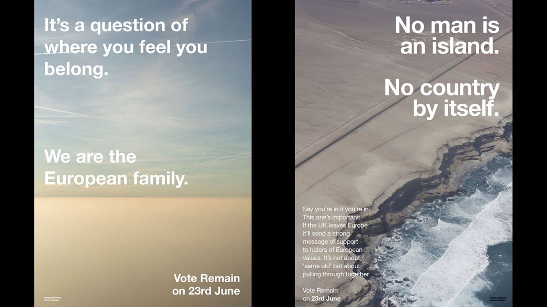 A collection of posters, T-shirts and digital images aimed to convince the British electorate to vote to remain in the European Union ahead of last year's referendum.