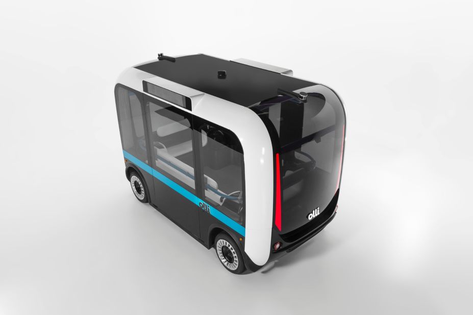 The world's first self-driving 3D-printed bus can carry up to 12 passengers at a time.