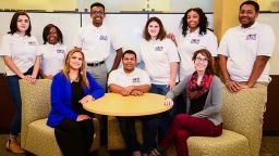 Bryanna Ely, third from the right, with other HOPE Buffalo youth leaders who help organize educational and community programs for teens in their community with a focus on emotional, physical, and sexual health.