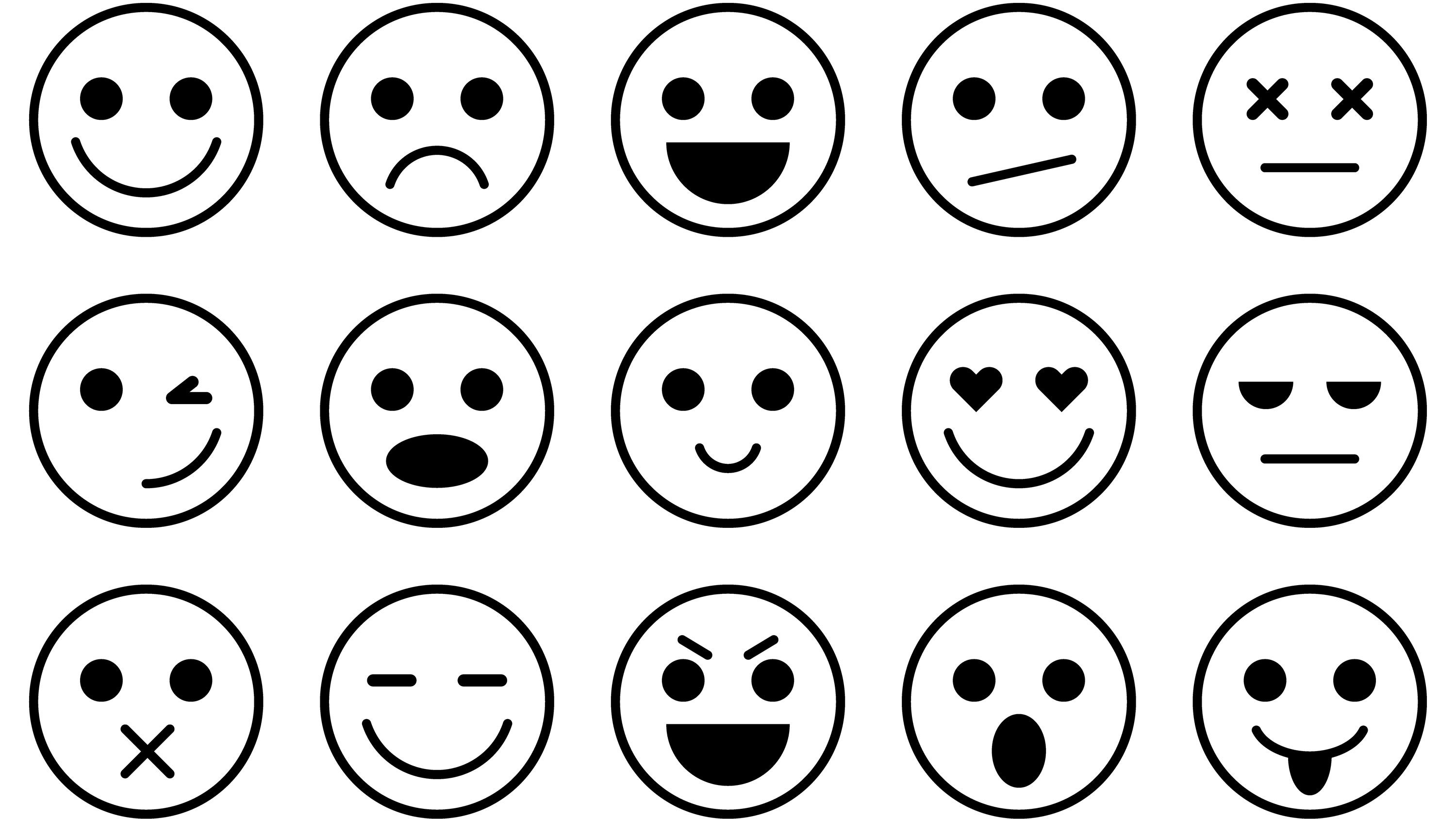 different emotion smiley faces