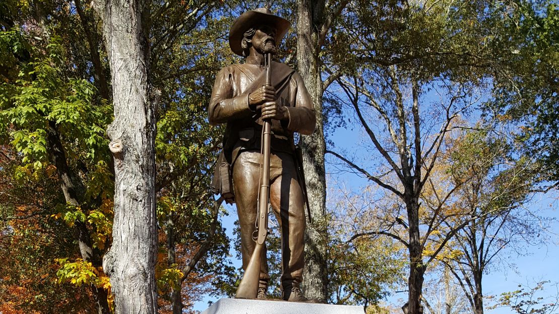 The Confederate monument in Chickamauga, Georgia.
