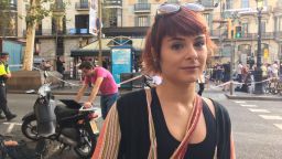 Miren Stillitani, 30, lives just around the corner from Plaça Boqueria, where the van stopped its deadly rampage. She was at work when she heard the news of the attack."I was in a meeting and everyone started looking at their phones. I didn't believe it when they said it happened in Las Ramblas, by the metro. The first thing I did was to call my boyfriend because he was home. Luckily he was safe."She spends a lot of time in Las Ramblas, going for dinner or drinks in the popular promenade after work."In this neighborhood I felt quite safe. I thought it wouldn't be a target because there are also tourist places like Sagrada Familia. You hear about these things but you don't think they're going to happen to you.""I feel empty. I feel insulted. It's like someone spitting on you.""My everyday life is not going to change because of this. I was curious to see what the situation was. Everyday life must go on."